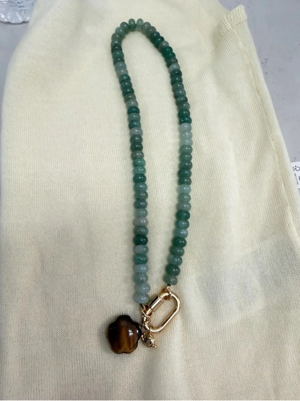 MADEWELL Semiprecious Beaded Carabiner Charm Necklace - Picture 3 of 4